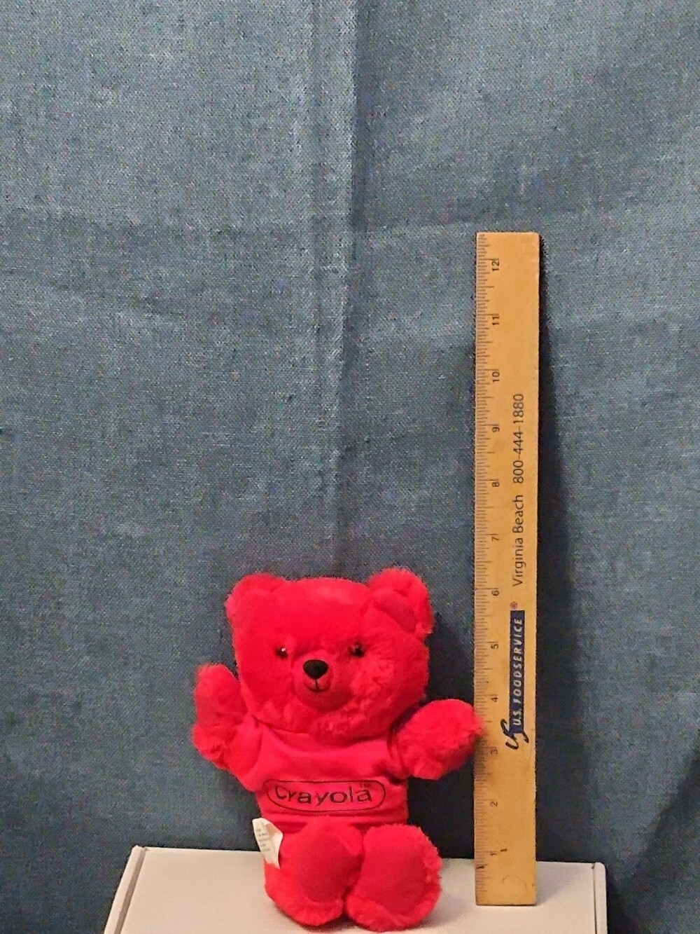 Vintage 1986 Crayola Teddy Bear Plush | Red Crayon Shirt | 7" Stuffed Animal | - Picture 14 of 16